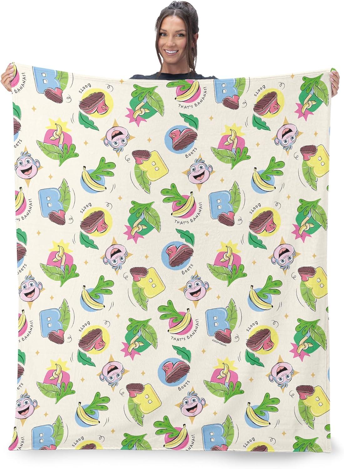 imageNORTHWEST Dora The Explorer More to Explore Silk Touch Throw Blanket Soft Fleece Cartoon Character 50 x 60 inchesBoots Pattern