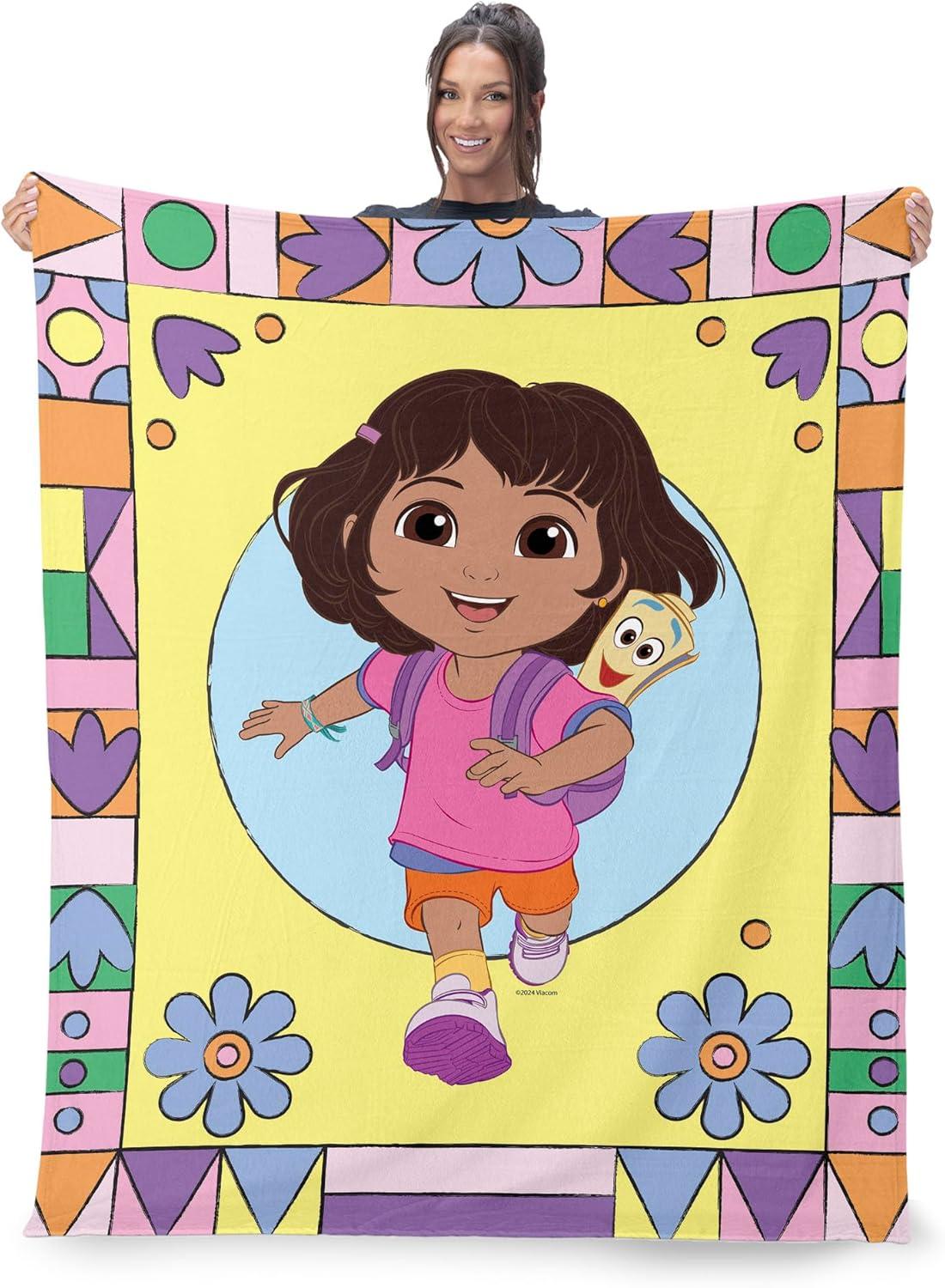 imageNORTHWEST Dora The Explorer More to Explore Silk Touch Throw Blanket Soft Fleece Cartoon Character 50 x 60 inchesRunning Dora