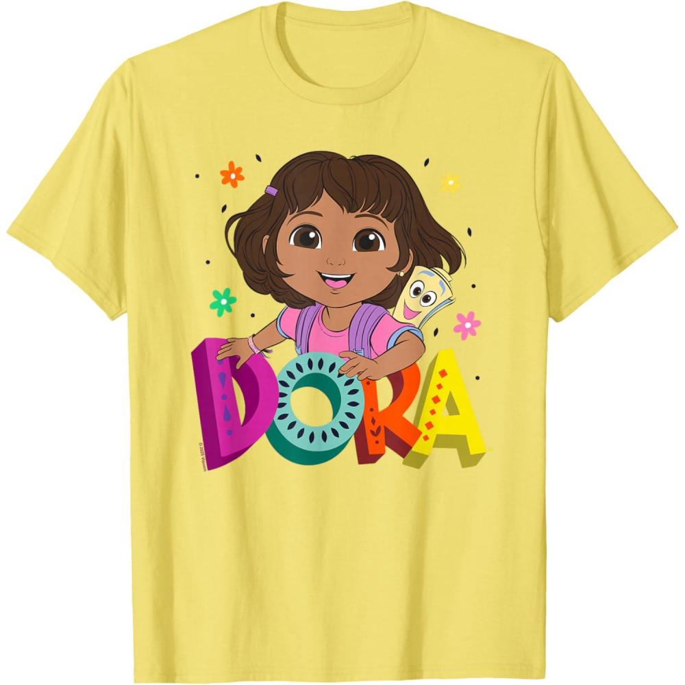 imageDora 2024 Dora and Map Logo TShirtLemon Yellow