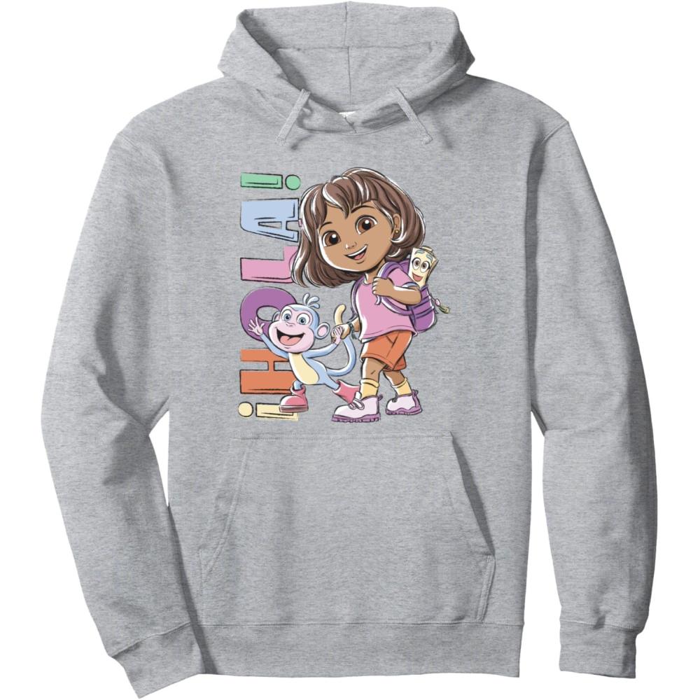 imageDora 2024 Hola Dora Sketchy Pullover HoodieHeather Grey