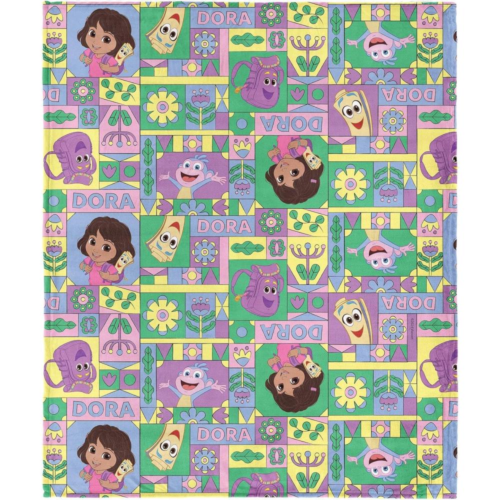 imageNORTHWEST Dora The Explorer More to Explore Silk Touch Throw Blanket Soft Fleece Cartoon Character 50 x 60 inchesDora and Friends Collage