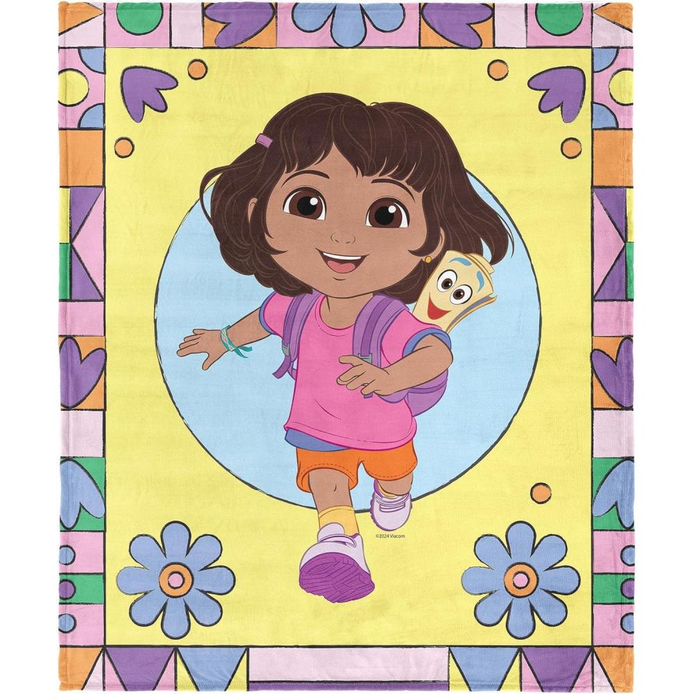 imageNORTHWEST Dora The Explorer More to Explore Silk Touch Throw Blanket Soft Fleece Cartoon Character 50 x 60 inchesRunning Dora