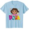 Dora (2024) Dora and Map Logo T-Shirt(Baby Blue)