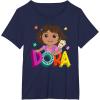 Dora (2024) Dora and Map Logo T-Shirt(Navy Blue)