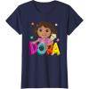 Dora (2024) Dora and Map Logo T-Shirt(Navy Blue)