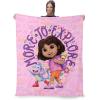 NORTHWEST Dora The Explorer Dora and Friends Collage Silk Touch Sherpa Throw Blanket, Soft Fleece, Cartoon Character, 50 x 60 inches(More to Explore)