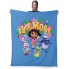 NORTHWEST Dora The Explorer Dora and Friends Collage Silk Touch Sherpa Throw Blanket, Soft Fleece, Cartoon Character, 50 x 60 inches(Vamos)