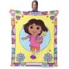 NORTHWEST Dora The Explorer More to Explore Silk Touch Throw Blanket, Soft Fleece, Cartoon Character, 50 x 60 inches(Running Dora)