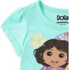Nickelodeon Dora the Explorer Girls Short Sleeve T-Shirt and Shorts Set for Toddlers(Green/Grey)