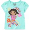 Nickelodeon Dora the Explorer Girls Short Sleeve T-Shirt and Shorts Set for Toddlers(Green/Grey)