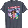 Dora (2024) Adventure Awaits T-Shirt(Heather Blue)