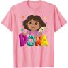 Dora (2024) Dora and Map Logo T-Shirt(Pink)