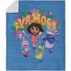 NORTHWEST Dora The Explorer Dora and Friends Collage Silk Touch Sherpa Throw Blanket, Soft Fleece, Cartoon Character, 50 x 60 inches(Vamos)