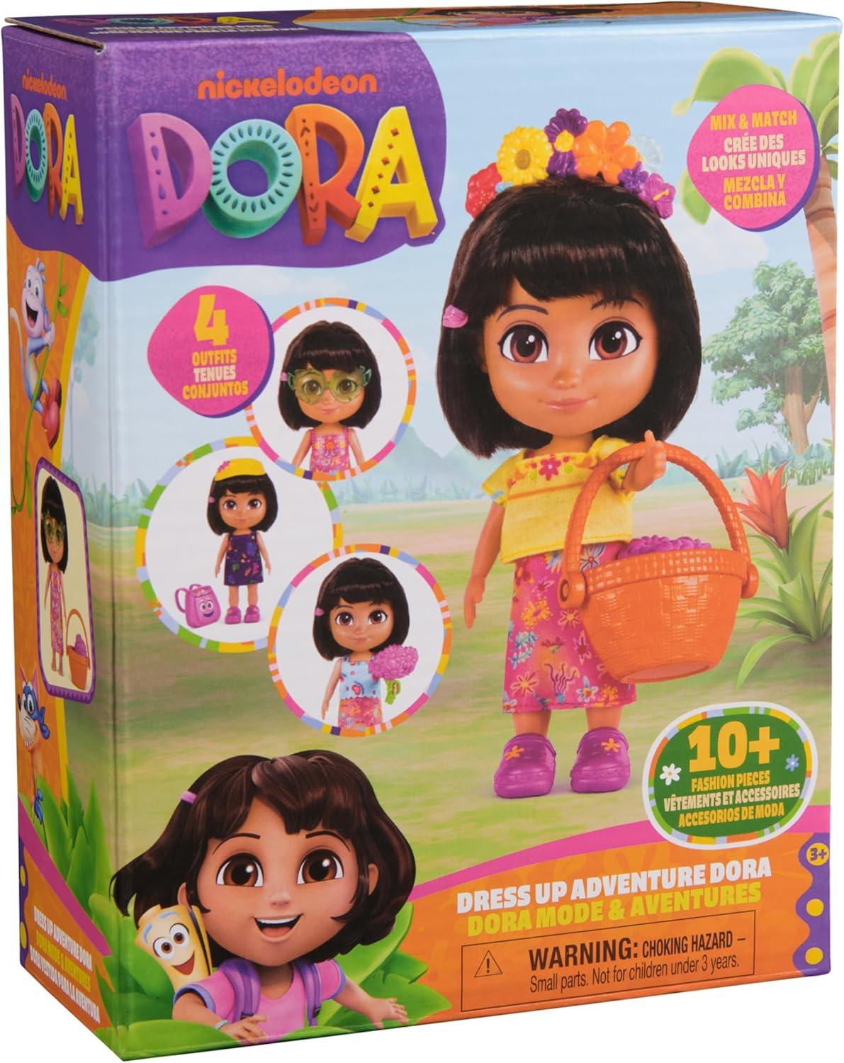 imageDora Dress Up Adventure Dora 6inch Doll with Removable Clothes ampamp Accessories Kids Toys for Girls ampamp Boys Ages 3 and Up