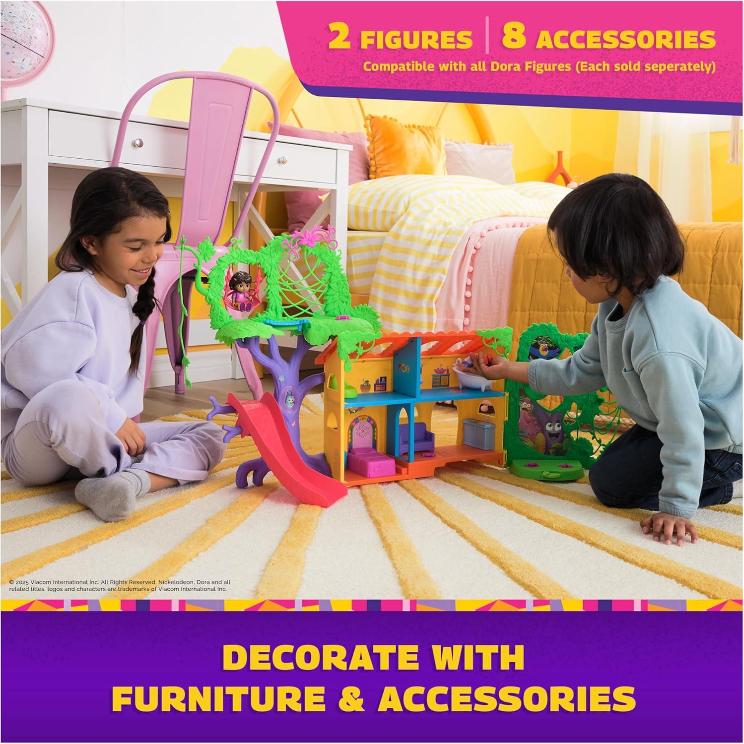 imageDora Explore ampamp Play Rainforest Casita Playset Dora ampamp Boots Figures Dollhouse Furniture Bilingual Phrases Kids Toys for Girls ampamp Boys Ages 3 and Up