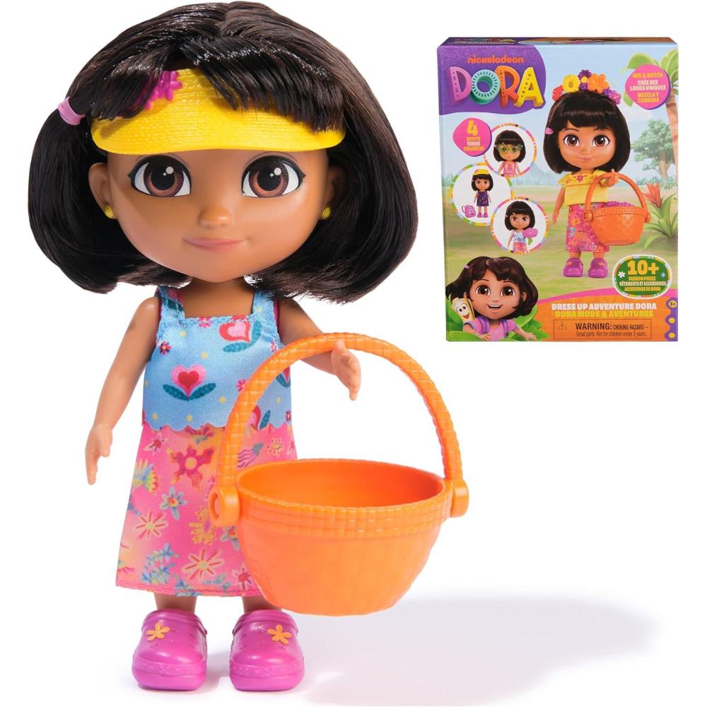 imageDora Dress Up Adventure Dora 6inch Doll with Removable Clothes ampamp Accessories Kids Toys for Girls ampamp Boys Ages 3 and Up
