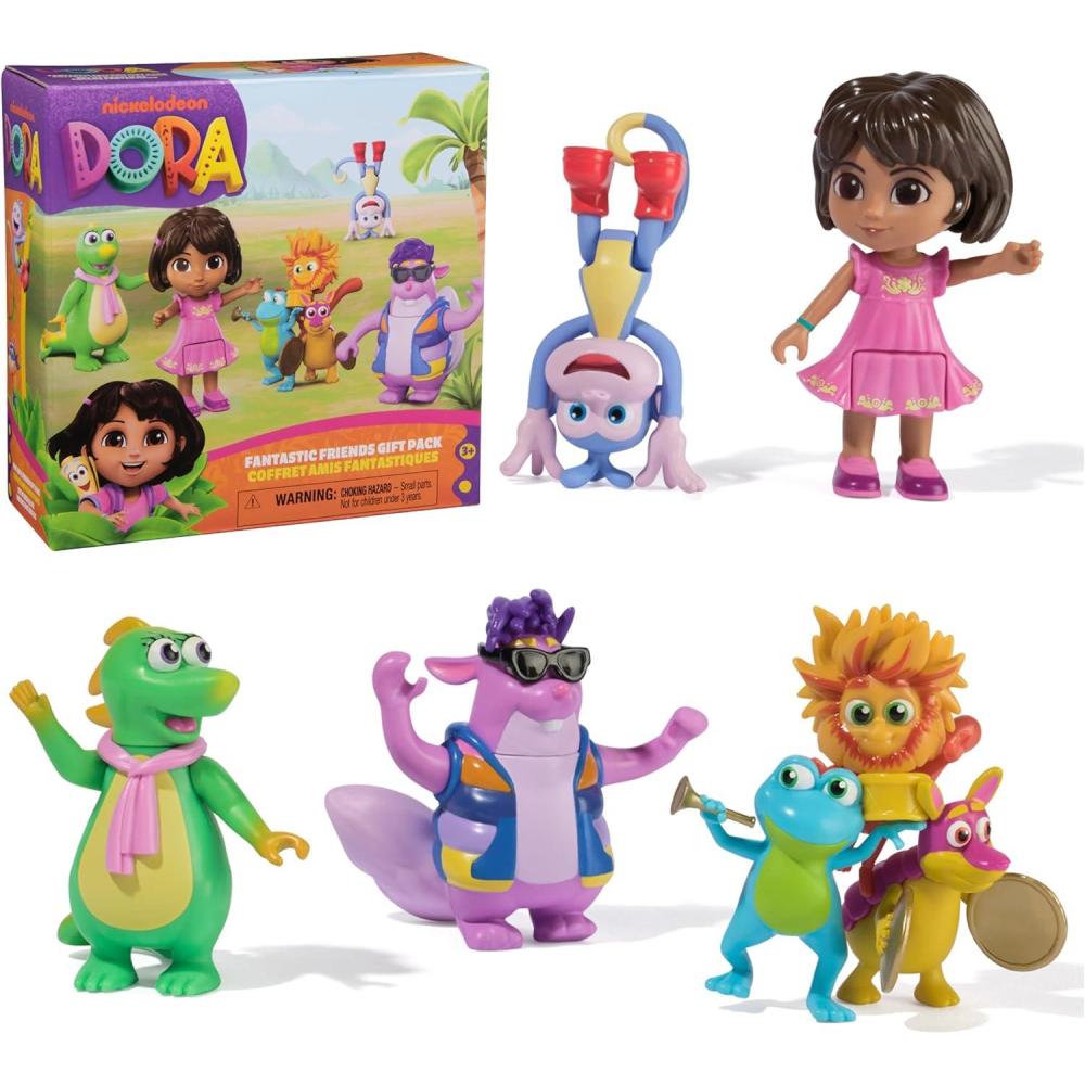 imageDora Fantastic Friends Gift Pack with Dora Boots Tico Isa and The Fiesta Trio Toy Figures Kids Toys for Girls ampamp Boys Ages 3 and Up