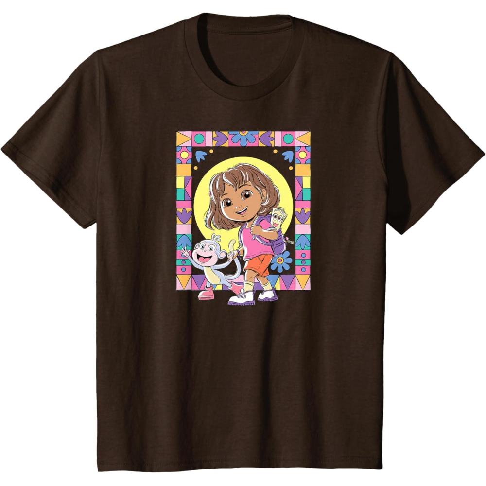 imageKids Dora 2024 Boots Mosaic TShirtBrown