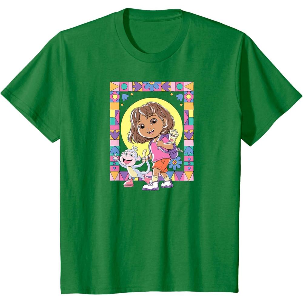imageKids Dora 2024 Boots Mosaic TShirtKelly Green