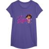 Dora the Explorer ¡Hola Amigas! Colorful Floral Chest Logo T-Shirt(Purple Heather)