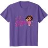 Dora the Explorer ¡Hola Amigas! Colorful Floral Chest Logo T-Shirt(Purple Heather)