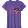 Dora the Explorer ¡Hola Amigas! Colorful Floral Chest Logo T-Shirt(Purple Heather)