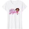 Dora the Explorer ¡Hola Amigas! Colorful Floral Chest Logo T-Shirt(White)