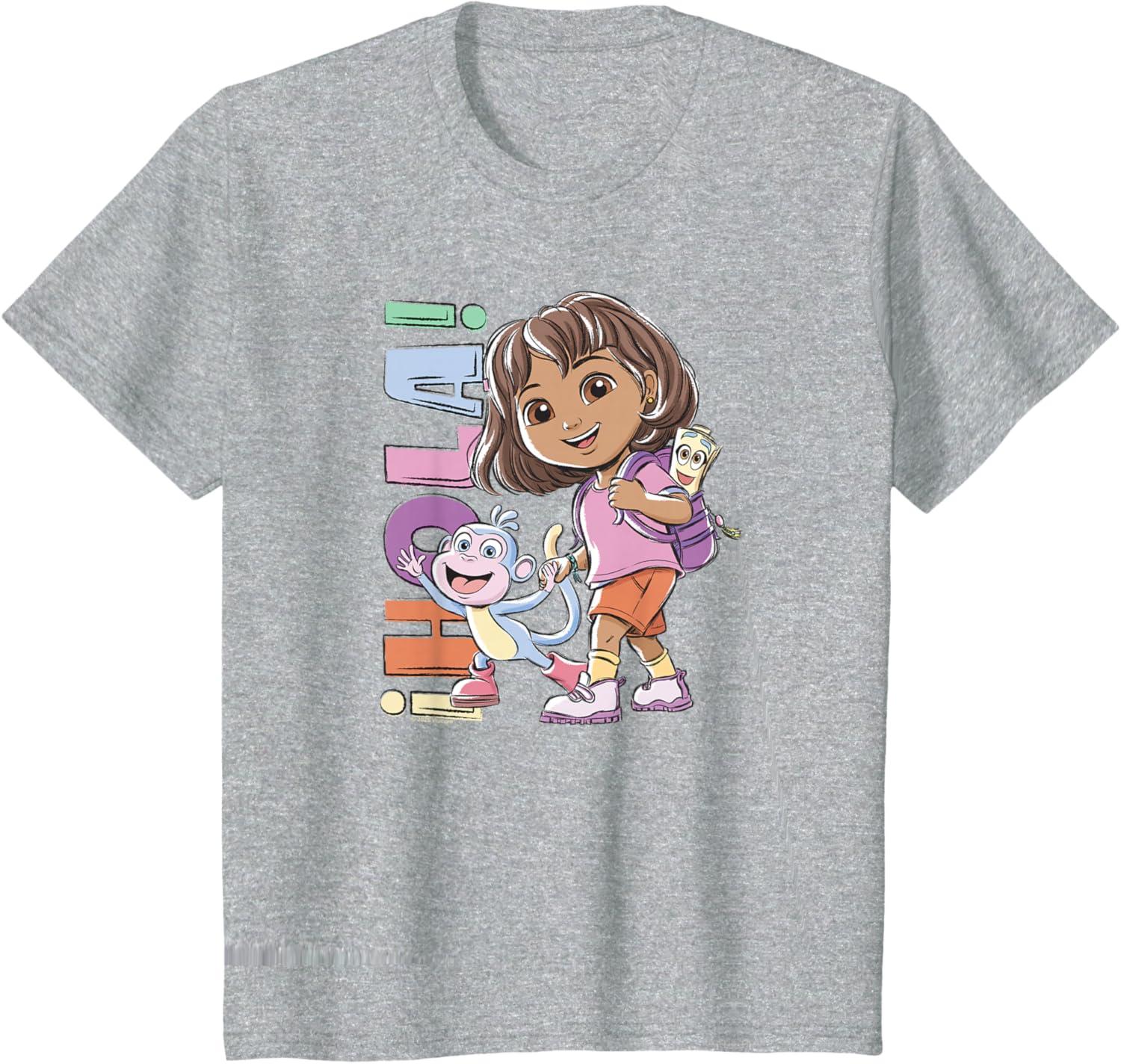imageDora 2024 Hola Dora Sketchy TShirtHeather Grey