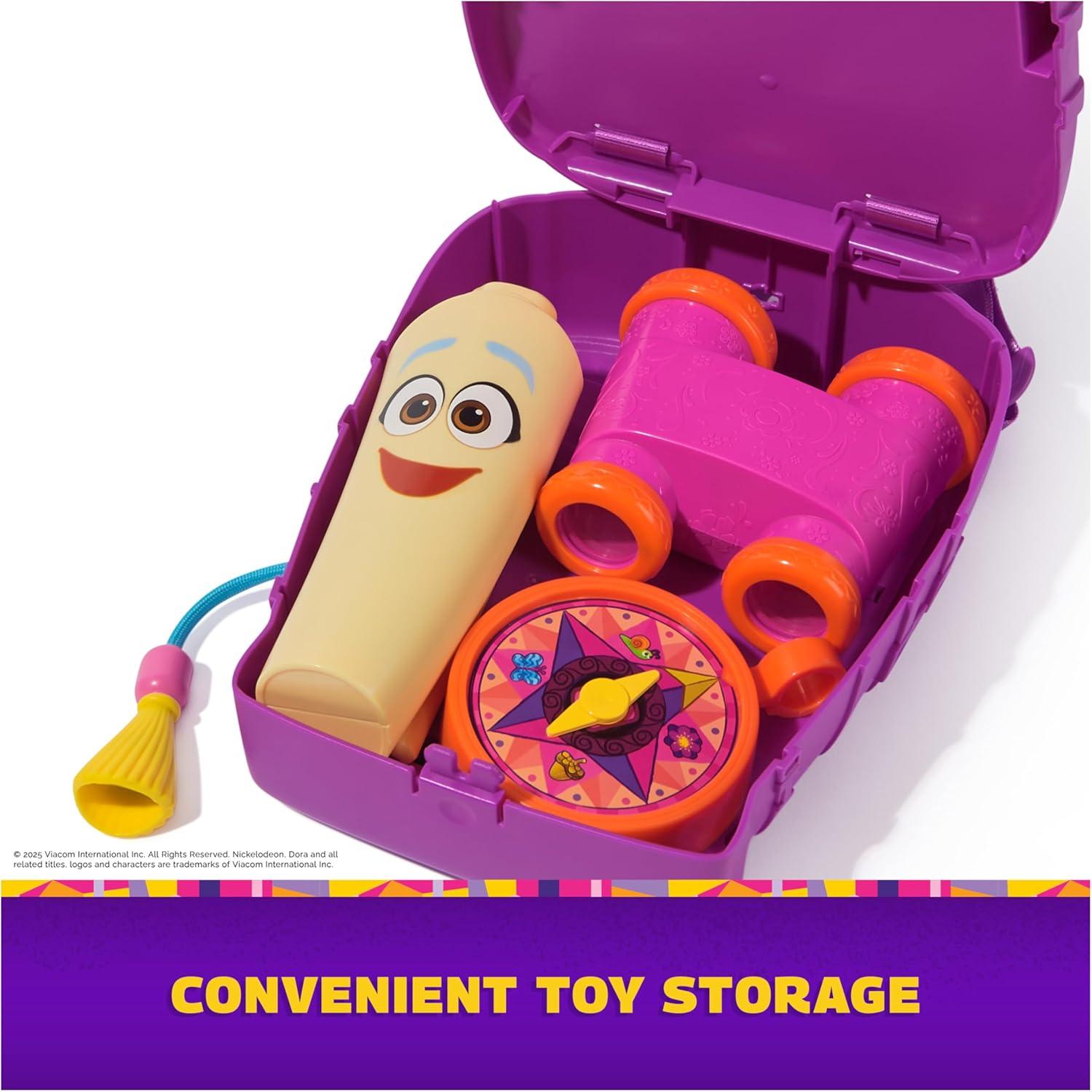 imageDora My Adventure Backpack with Explorer Accessories A Retractable Map Toy Binoculars ampamp Compass Kids Toys for Girls ampamp Boys Ages 3 and Up