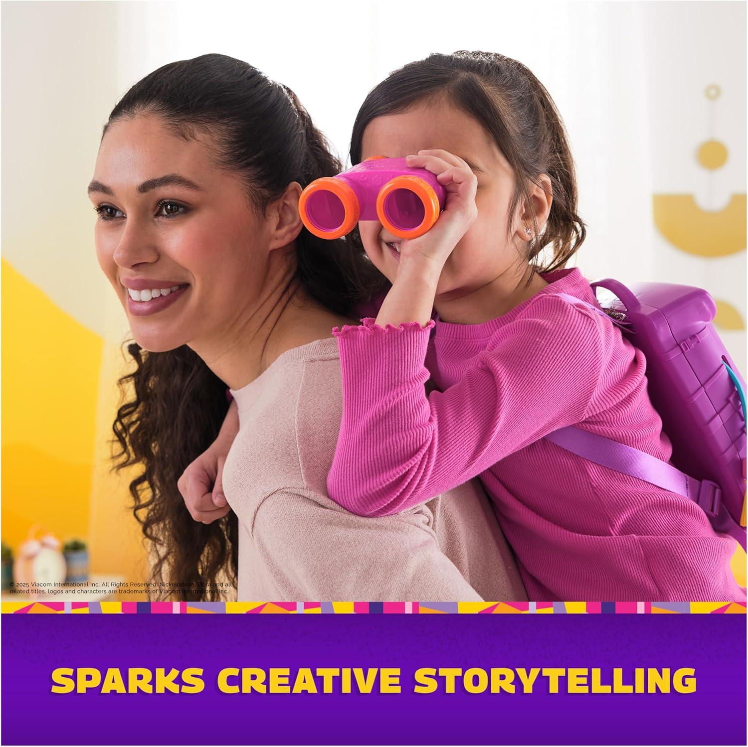 imageDora My Adventure Backpack with Explorer Accessories A Retractable Map Toy Binoculars ampamp Compass Kids Toys for Girls ampamp Boys Ages 3 and Up