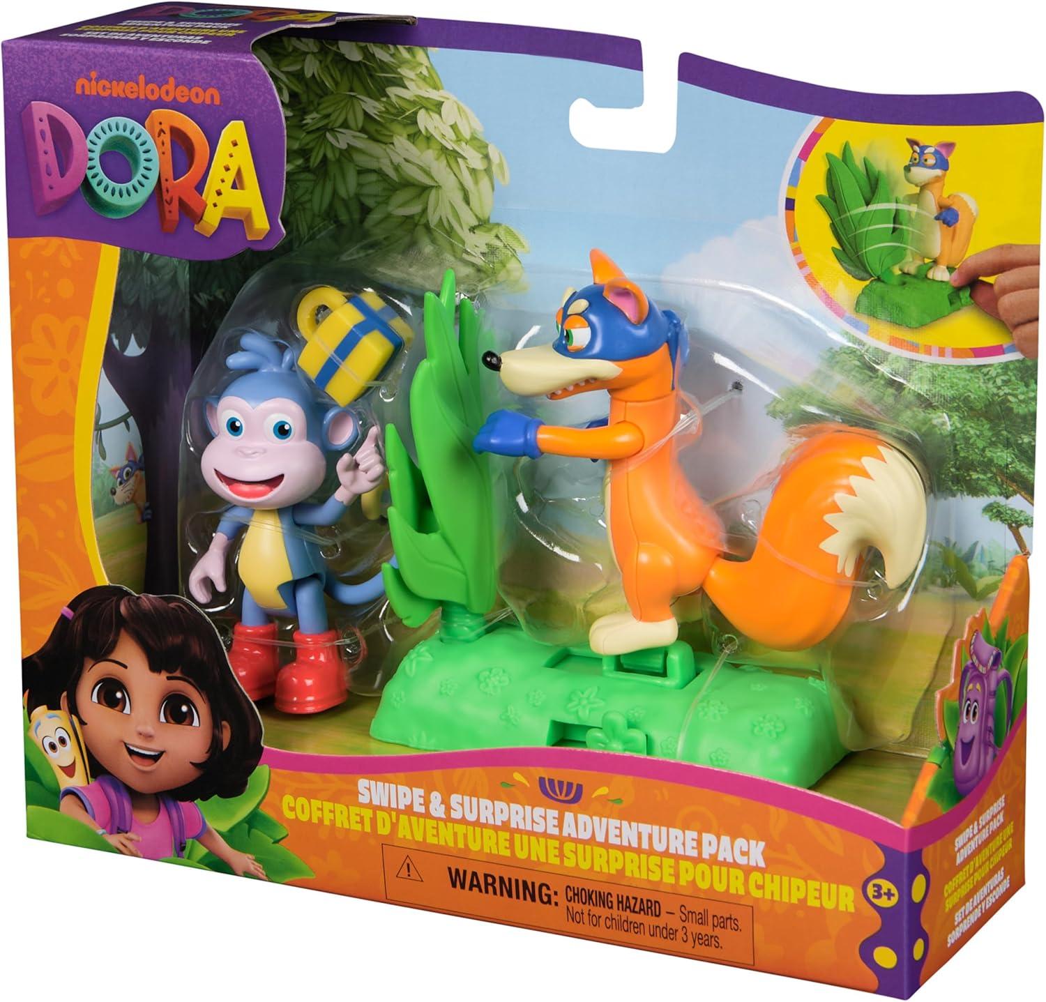 imageDora Swipe ampamp Surprise Adventure Pack with Boots ampamp Swiper Toy Figures and 2 Accessories Kids Toys for Girls ampamp Boys Ages 3 and Up