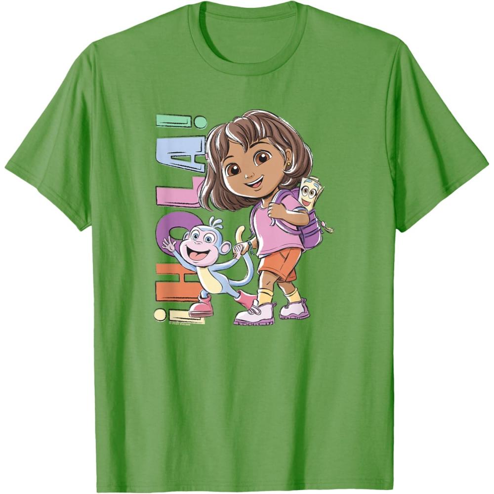 imageDora 2024 Hola Dora Sketchy TShirtGrass Green