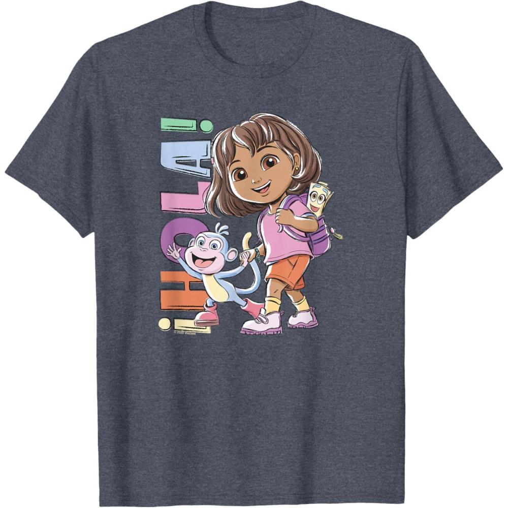 imageDora 2024 Hola Dora Sketchy TShirtHeather Blue