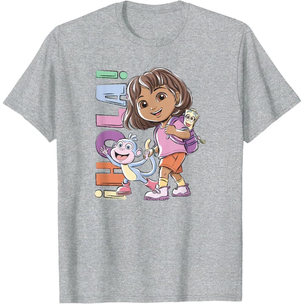 imageDora 2024 Hola Dora Sketchy TShirtHeather Grey
