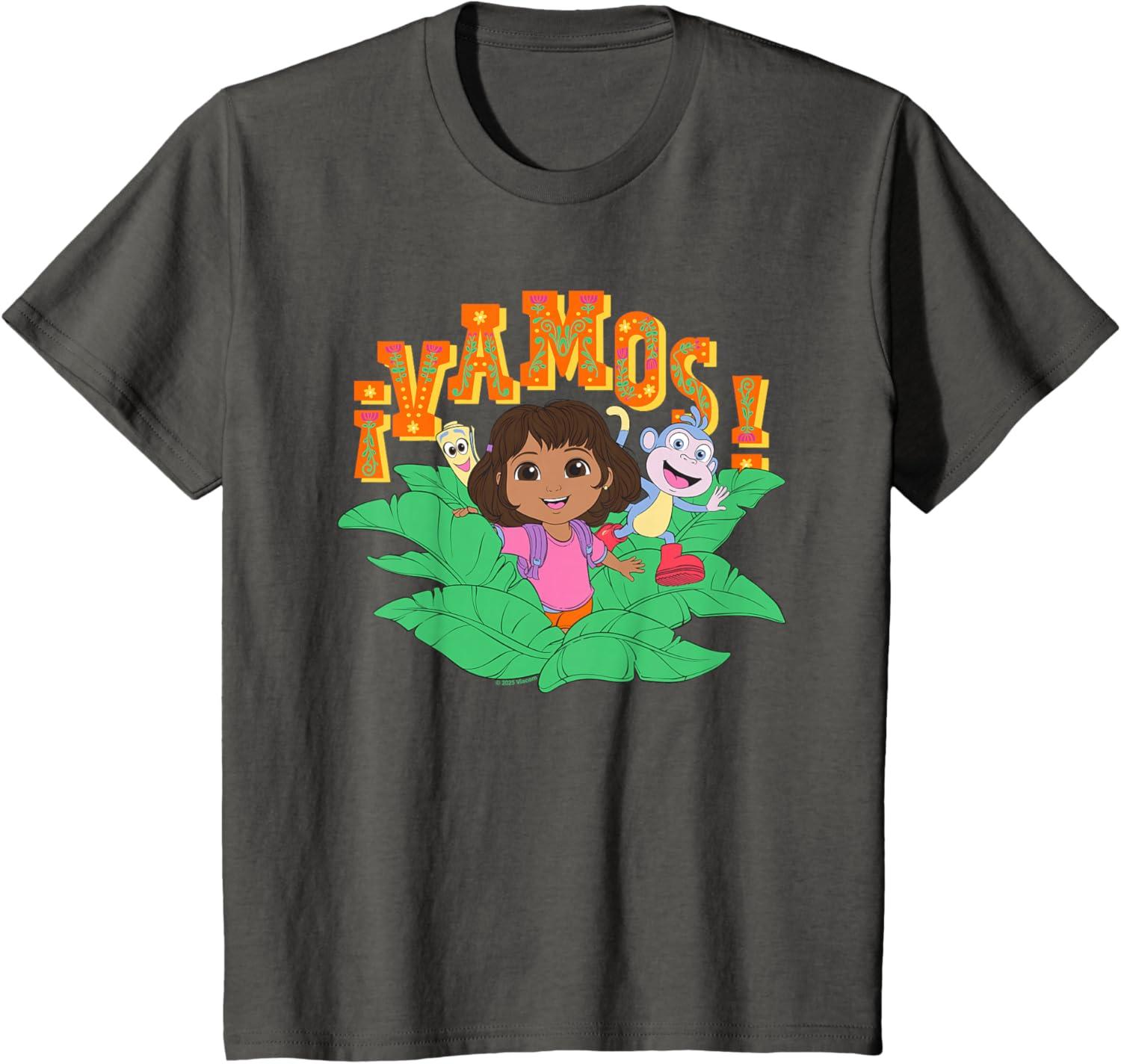 imageDora 2024 Dora Boots and Map Vamos TShirtAsphalt Grey