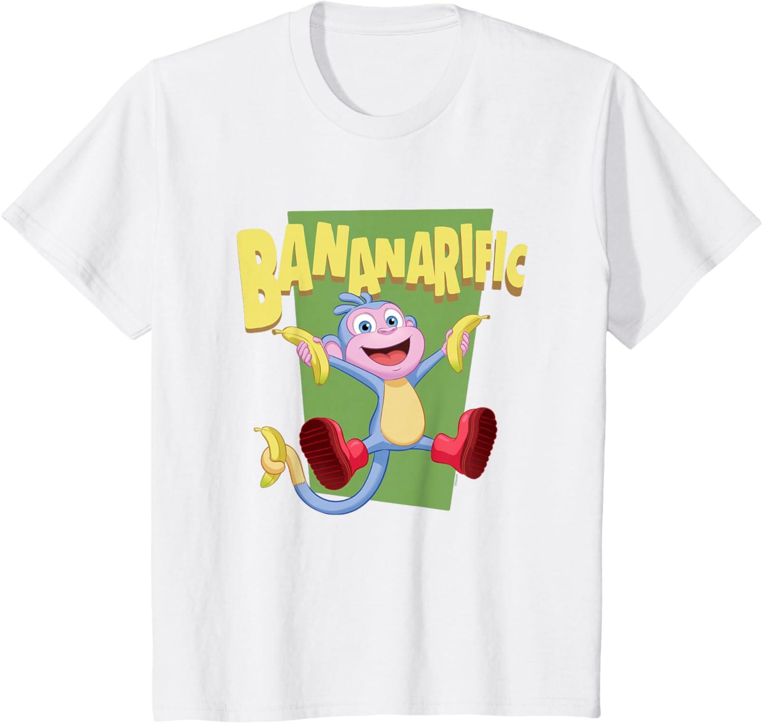 imageDora the Explorer Cute Boots Bananarific Big Chest Logo TShirtWhite