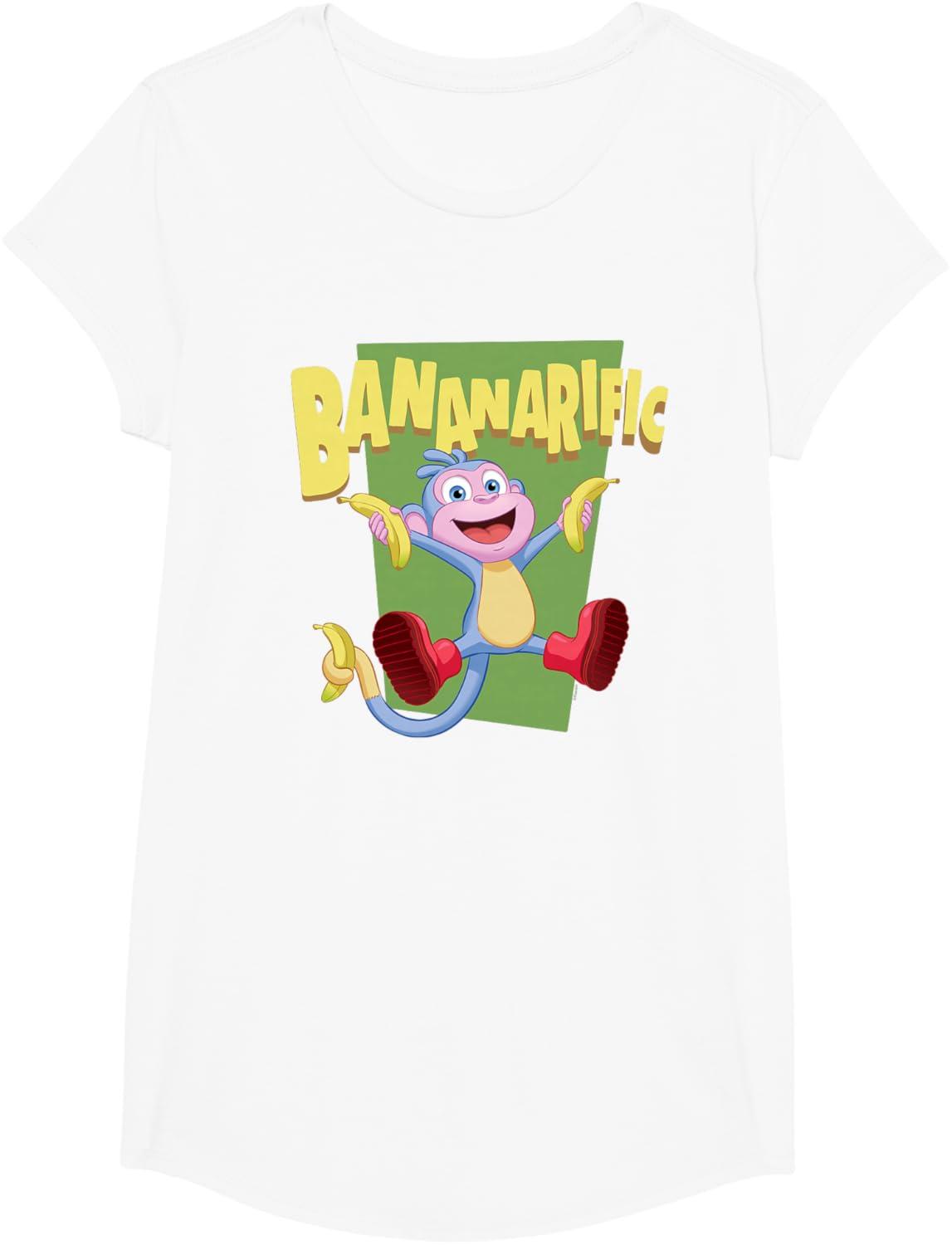 imageDora the Explorer Cute Boots Bananarific Big Chest Logo TShirtWhite