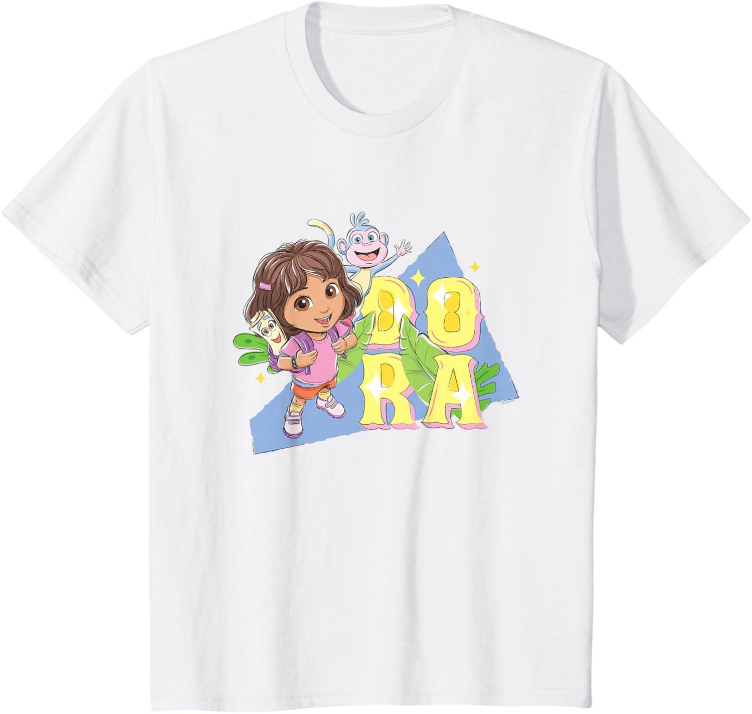 imageDora the Explorer Dora And Friends Colorful Sketch Logo TShirtWhite