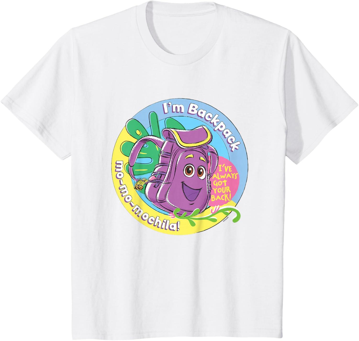 imageDora the Explorer Im Backpack MoMoMochila Chest Logo TShirtWhite