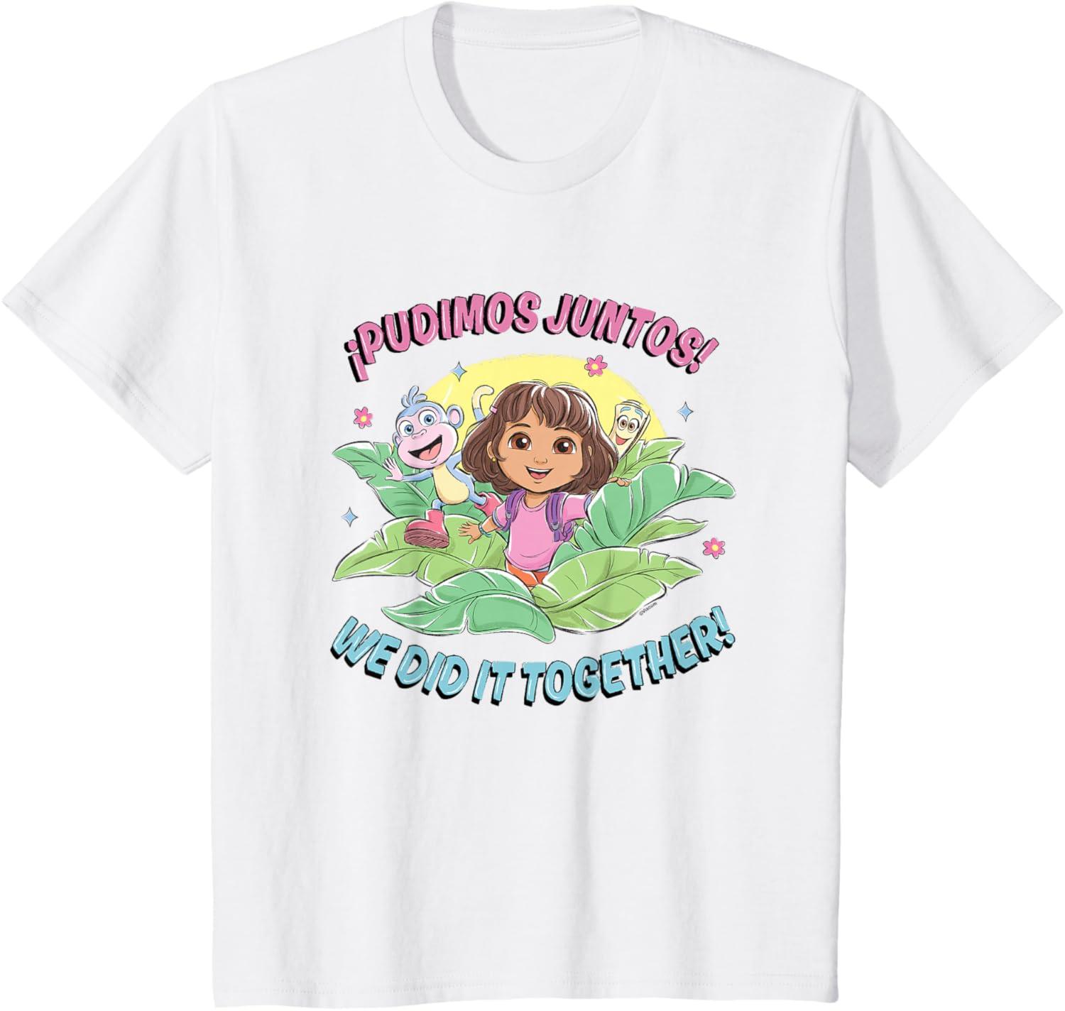 imageDora the Explorer Pudimos Juntos We Did It Together Logo TShirtWhite