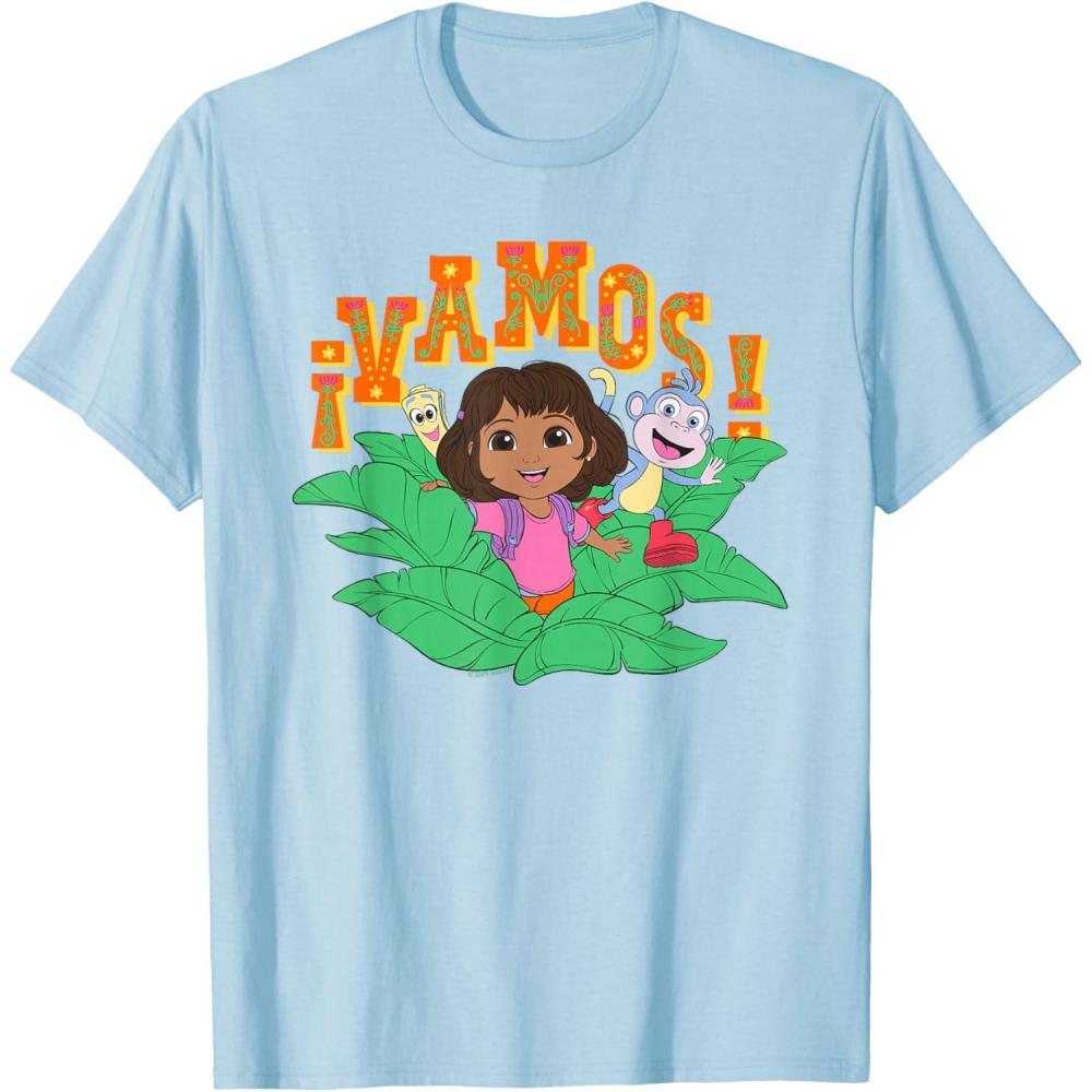 imageDora 2024 Dora Boots and Map Vamos TShirtBaby Blue