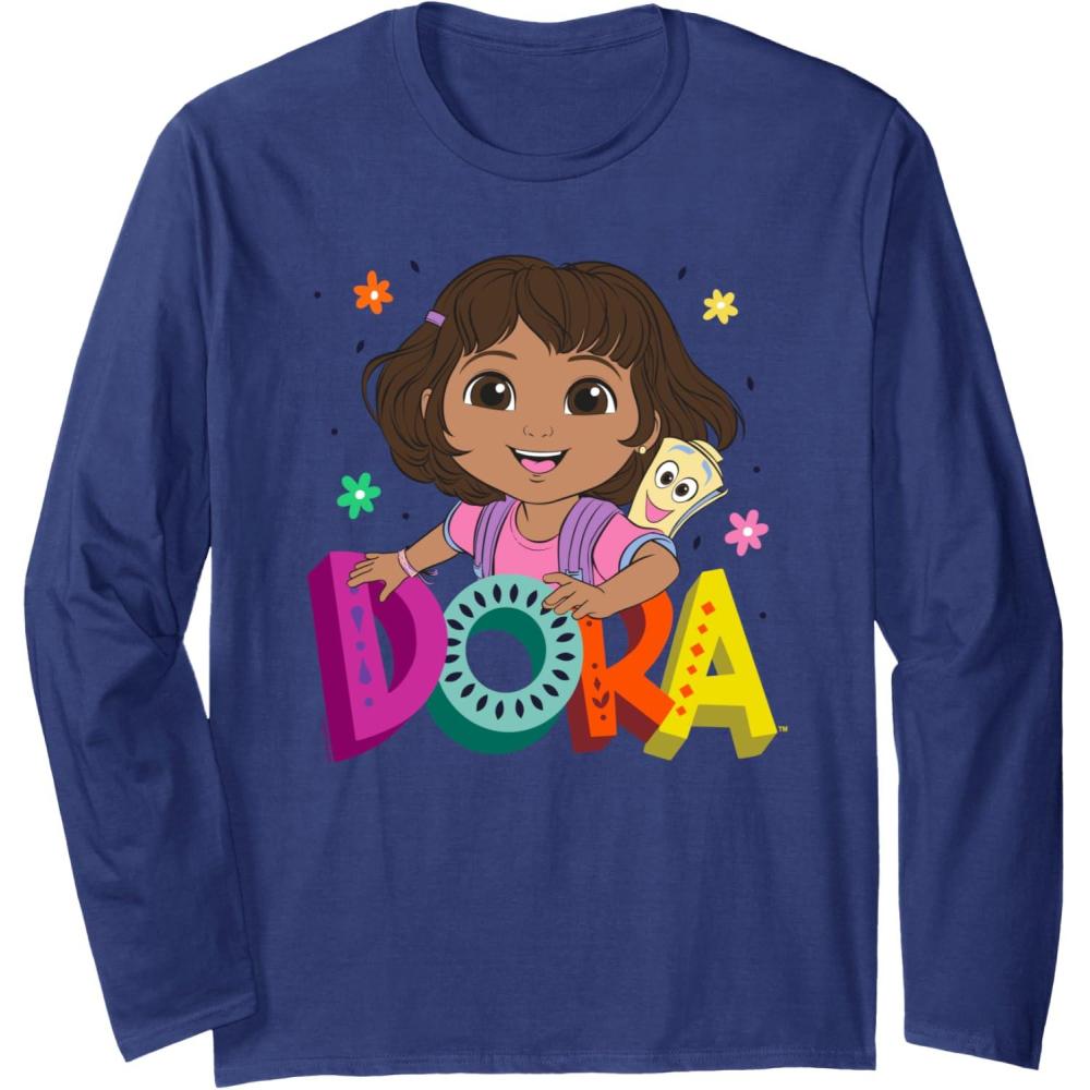 imageDora 2024 Dora and Map Logo Long Sleeve TShirtNavy Blue