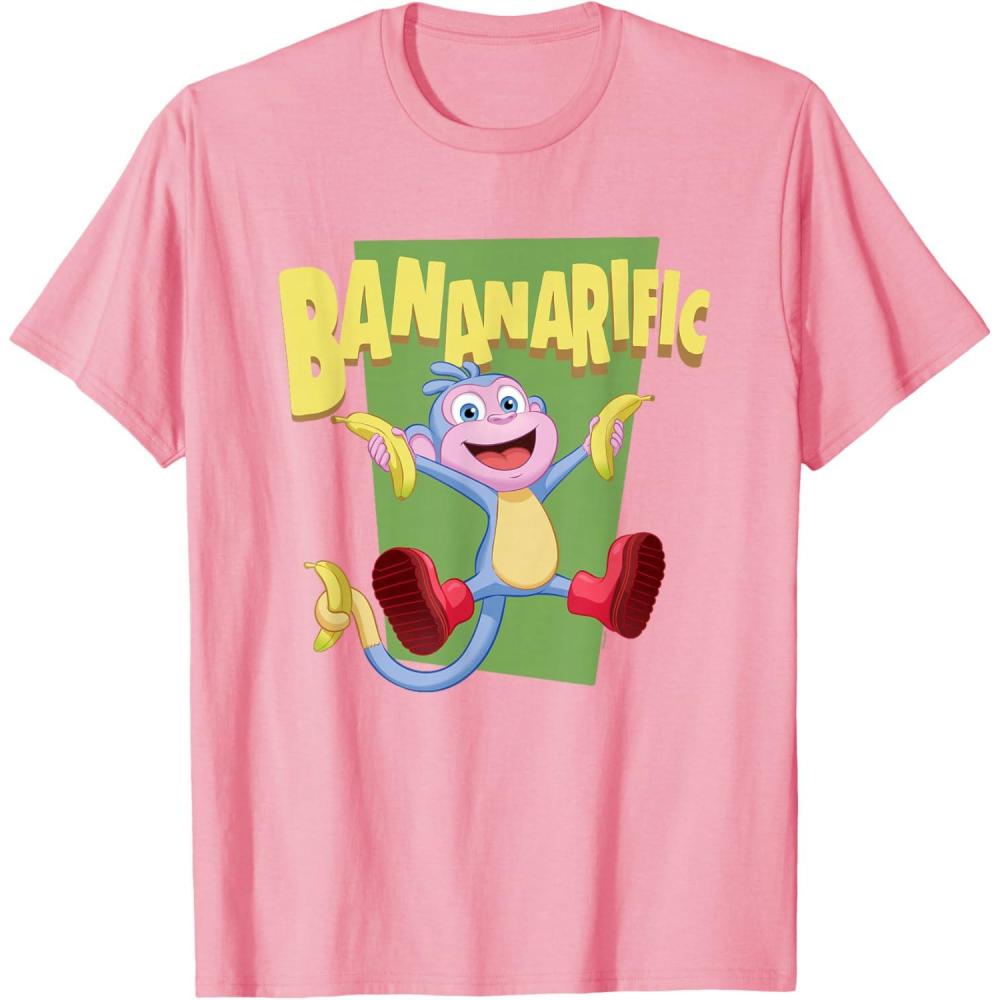 imageDora the Explorer Cute Boots Bananarific Big Chest Logo TShirtPink