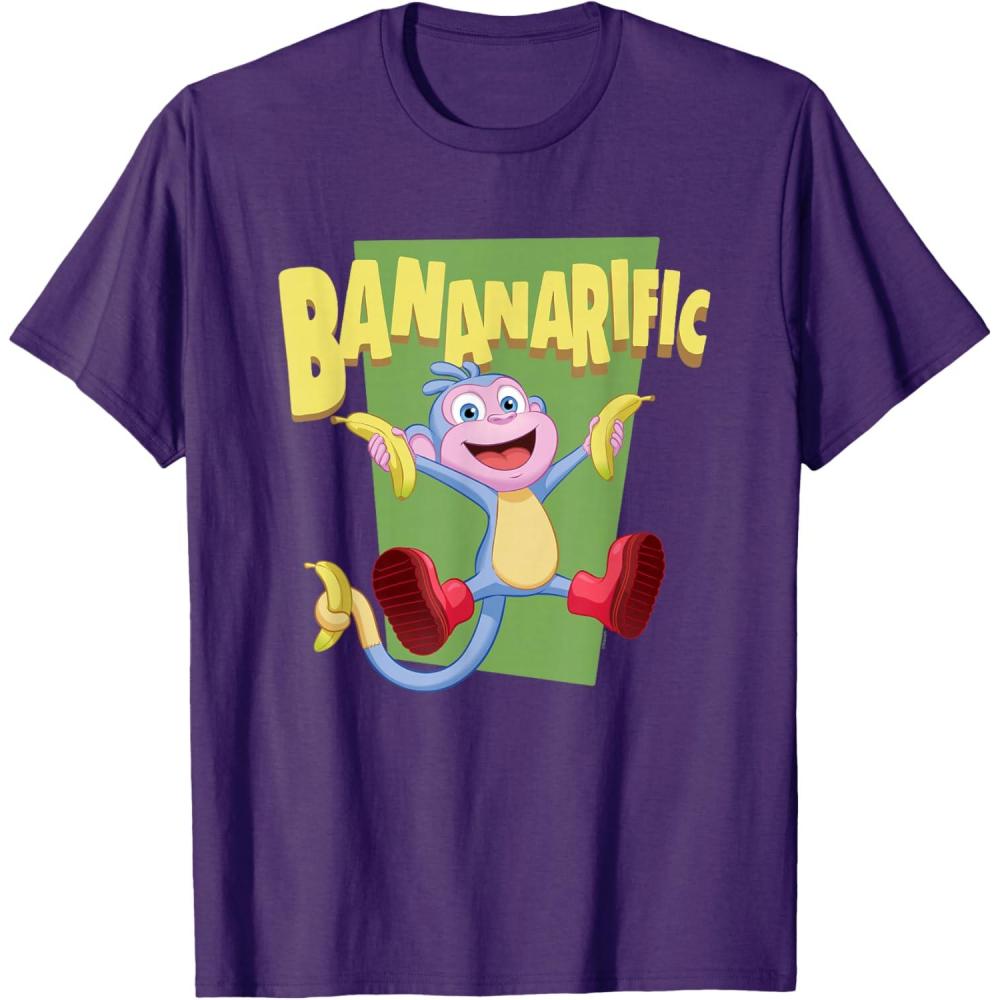 imageDora the Explorer Cute Boots Bananarific Big Chest Logo TShirtPurple