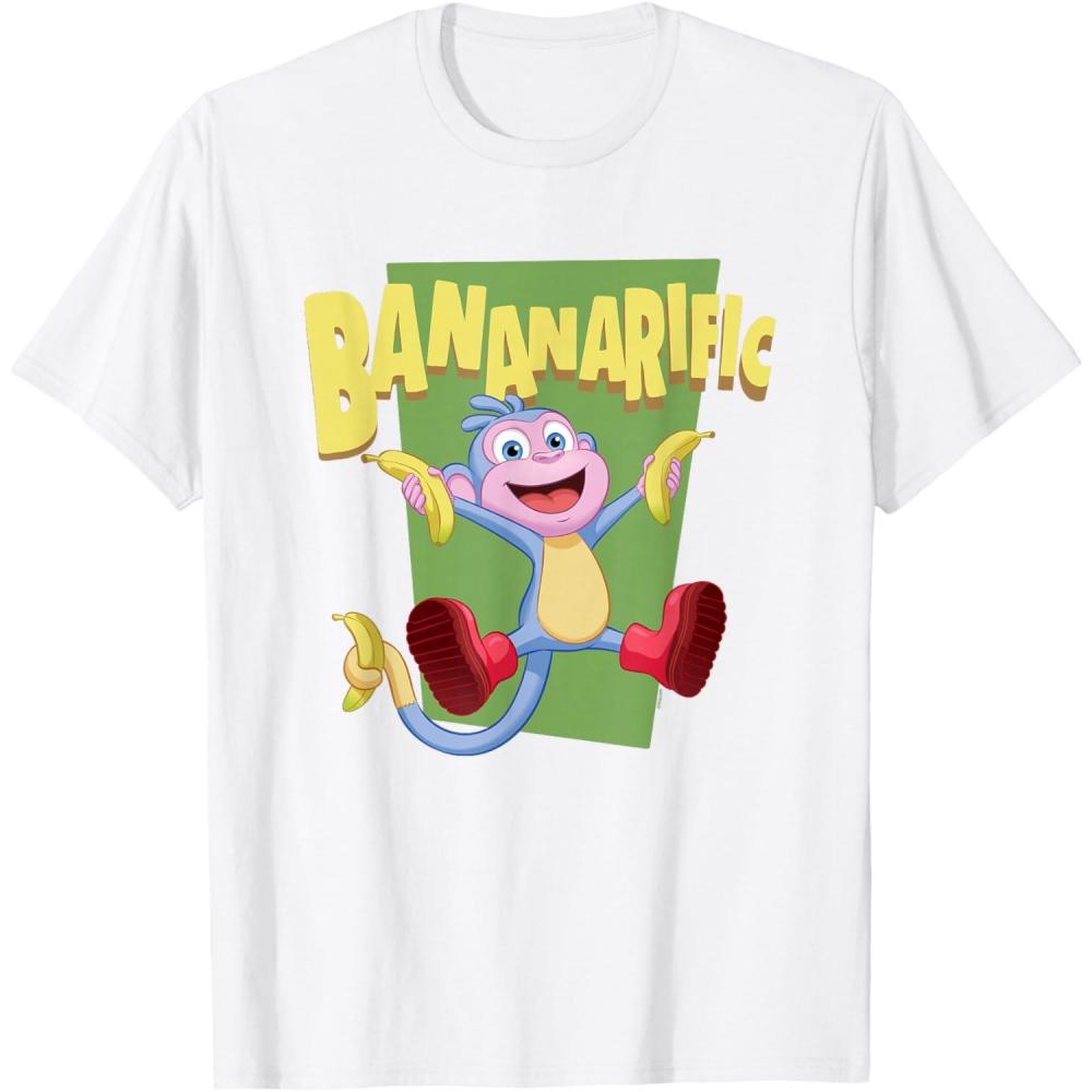 imageDora the Explorer Cute Boots Bananarific Big Chest Logo TShirtWhite