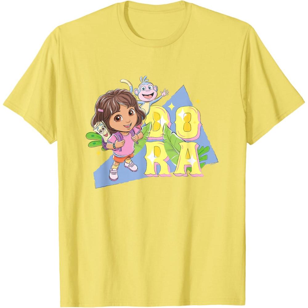 imageDora the Explorer Dora And Friends Colorful Sketch Logo TShirtLemon Yellow