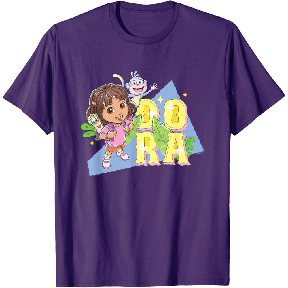 imageDora the Explorer Dora And Friends Colorful Sketch Logo TShirtPurple