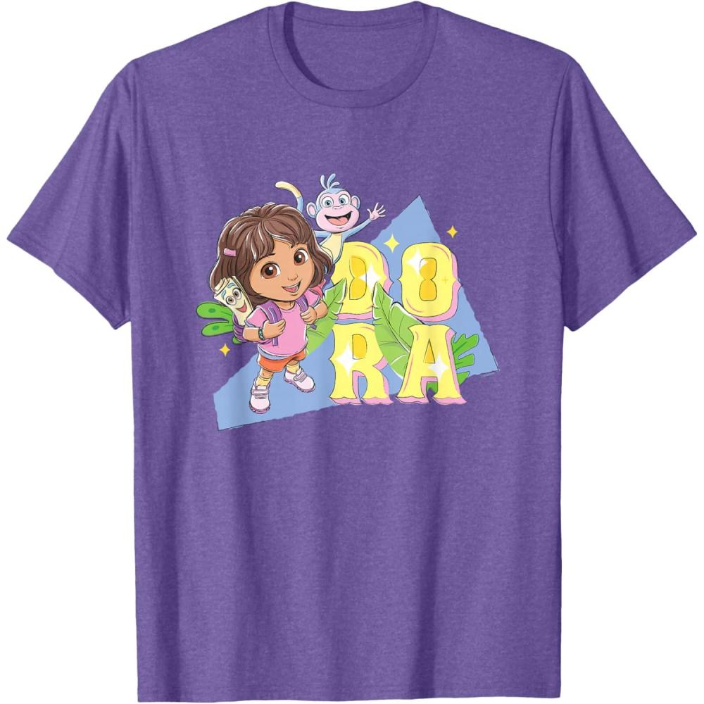 imageDora the Explorer Dora And Friends Colorful Sketch Logo TShirtPurple Heather