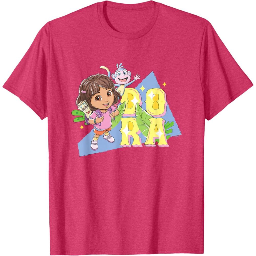 imageDora the Explorer Dora And Friends Colorful Sketch Logo TShirtRed Heather