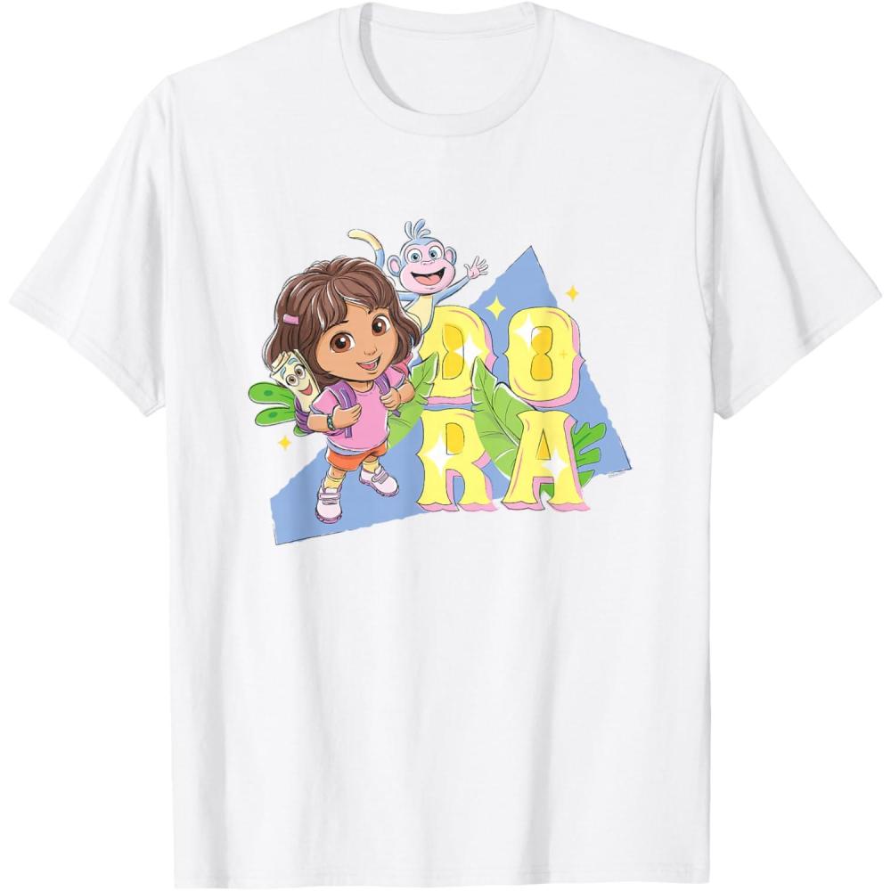 imageDora the Explorer Dora And Friends Colorful Sketch Logo TShirtWhite